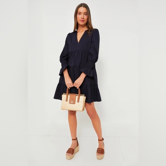 Tuckernuck || Pomander Place Cotton Poplin Kenzo Dress Navy Blue Small - Picture 1 of 8